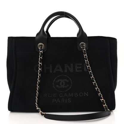 Chanel Mixed Fibers Small Deauville Tote Black 3 of 11