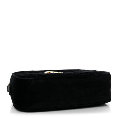 Gucci Velvet Matelasse Small GG Marmont Chain Shoulder Bag Black 4 of 12
