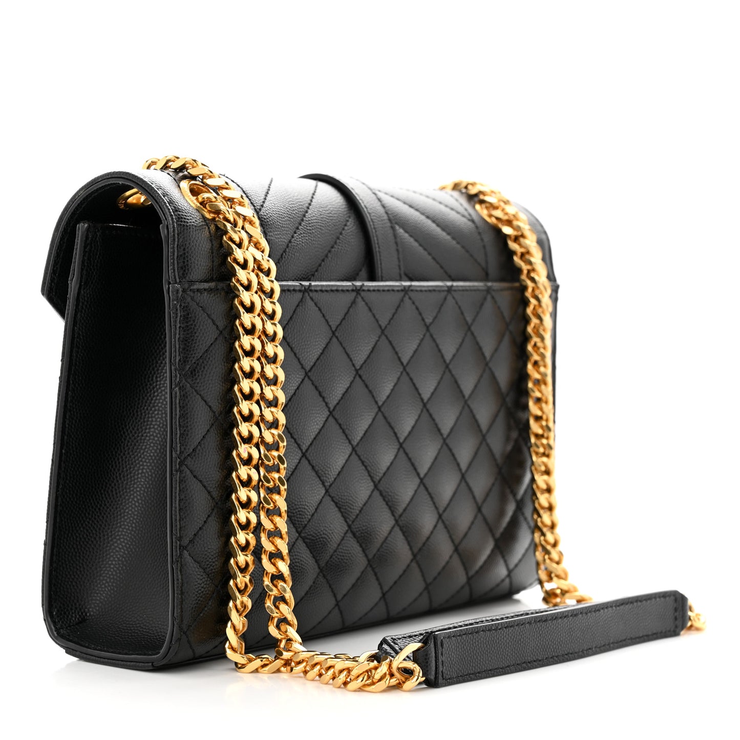 Grain De Poudre Textured Mixed Matelasse Triquilt Medium Monogram Satchel Black