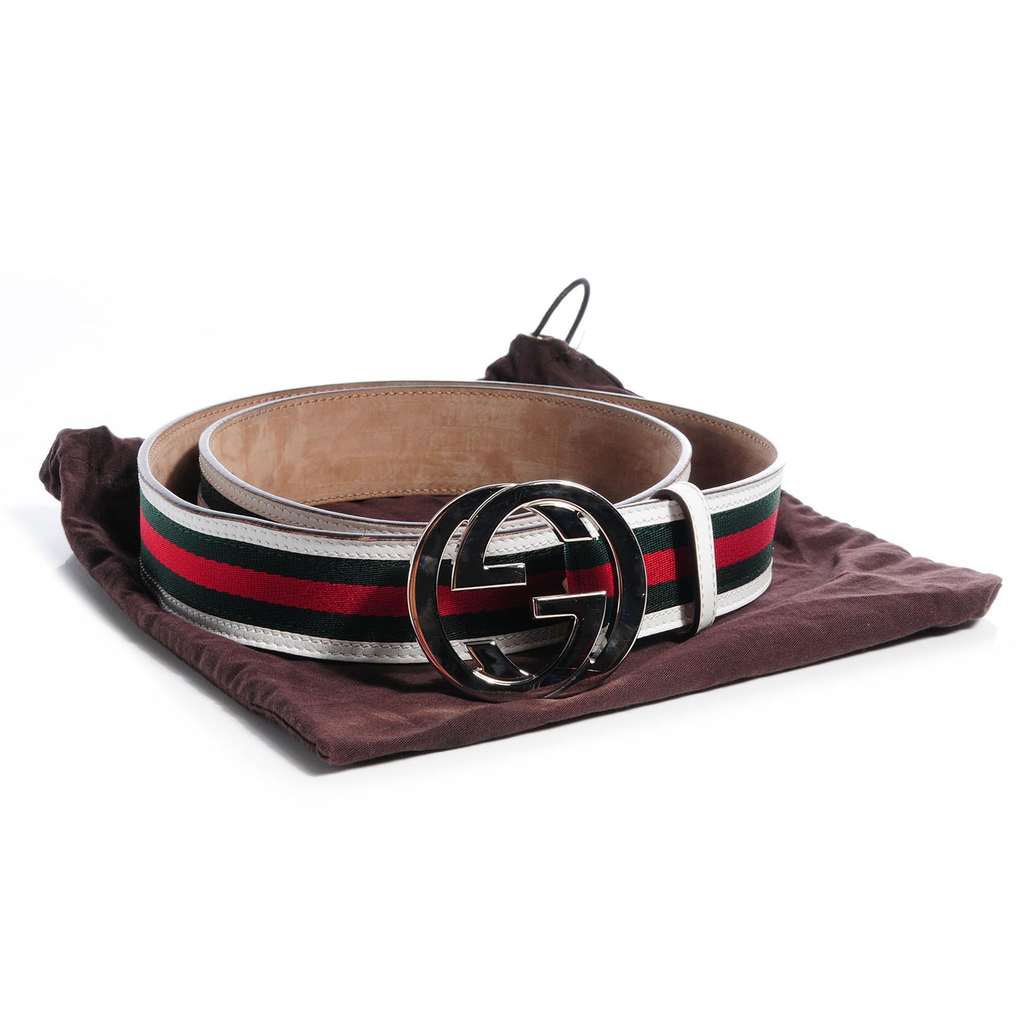 Leather Web GG Belt 100 40 White