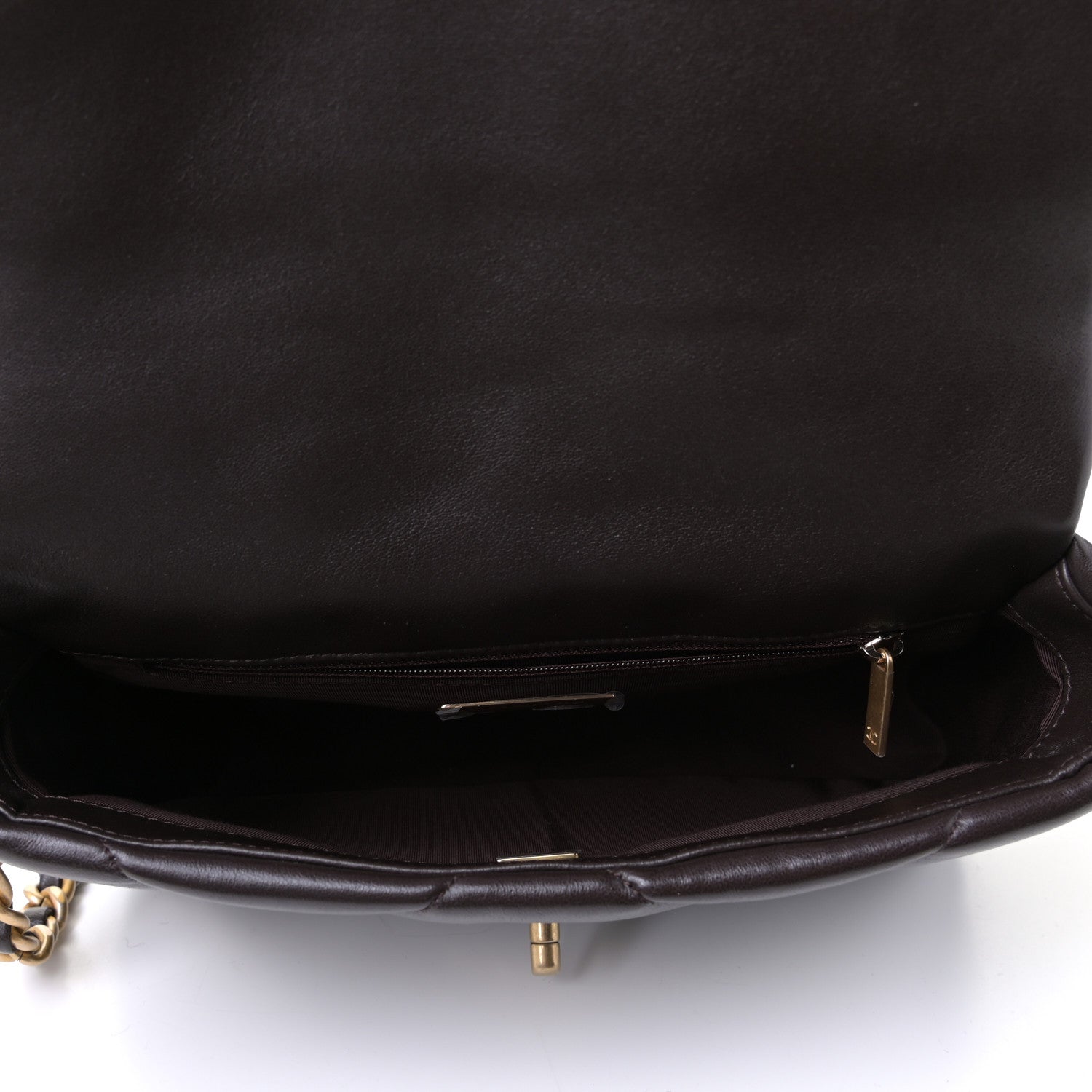 Chanel Lambskin Quilted Medium Chanel 19 Flap Dark Brown 4 of 4
