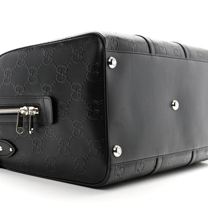 Gucci Calfskin GG Tennis Embossed Duffle Bag Black 7 of 10