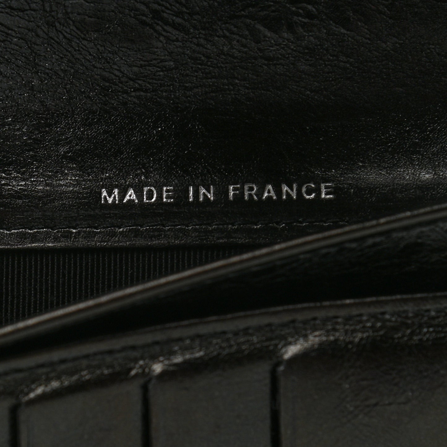 Glazed Calfskin Quilted Reissue Long Flap Wallet Black