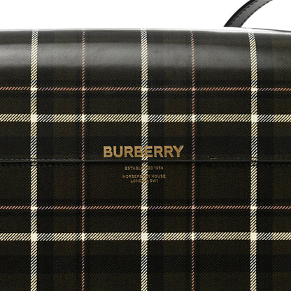 Burberry Calfskin Tartan Print Large Grace Bag Dark Green 5 of 10