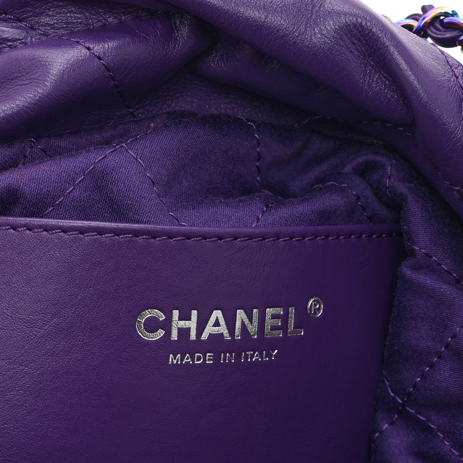 Chanel Shiny Calfskin Quilted Rainbow Mini Chanel 22 Purple 6 of 10
