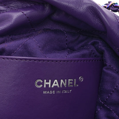 Chanel Shiny Calfskin Quilted Rainbow Mini Chanel 22 Purple 6 of 10