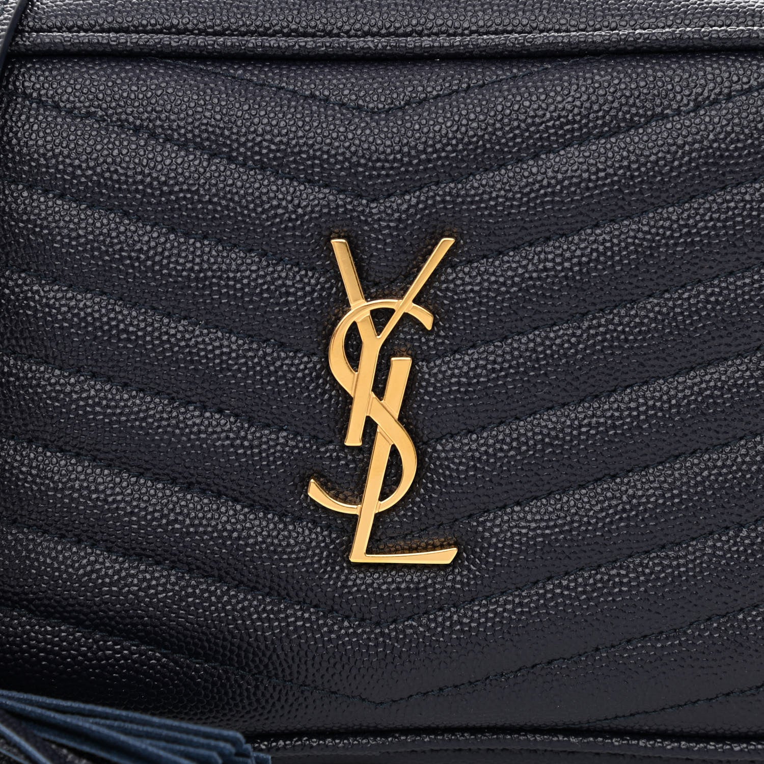 Saint Laurent Grain De Poudre Matelasse Monogram Mini Lou Camera Bag Deep Marine 8 of 11