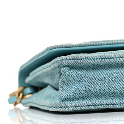 Chanel Denim Quilted Chanel 19 Wallet On Chain WOC Neon Blue 6 of 8