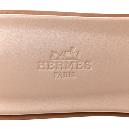 Hermes Box Calfskin Oran Sandals 39 Beige Nude 7 of 9