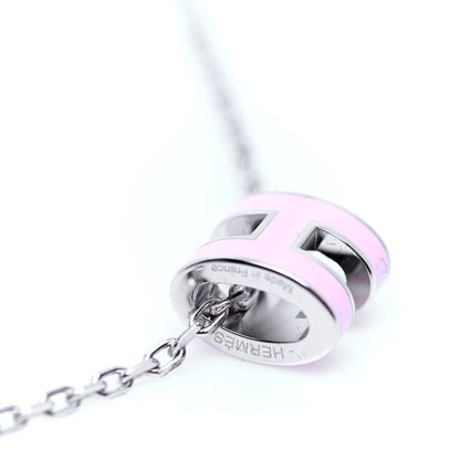 Hermes Palladium Mini Pop H Pendant Necklace Rose Dragee 4 of 4