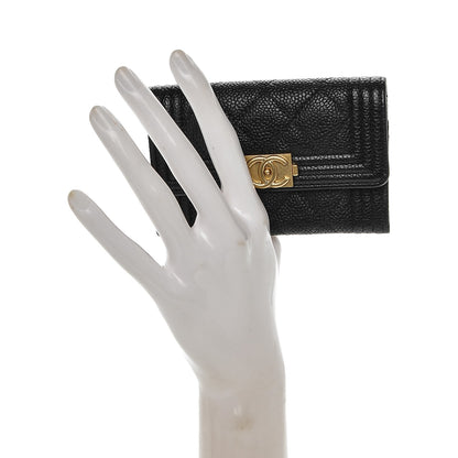 Chanel Caviar Quilted Boy Flap Card Holder Black 2 of 8