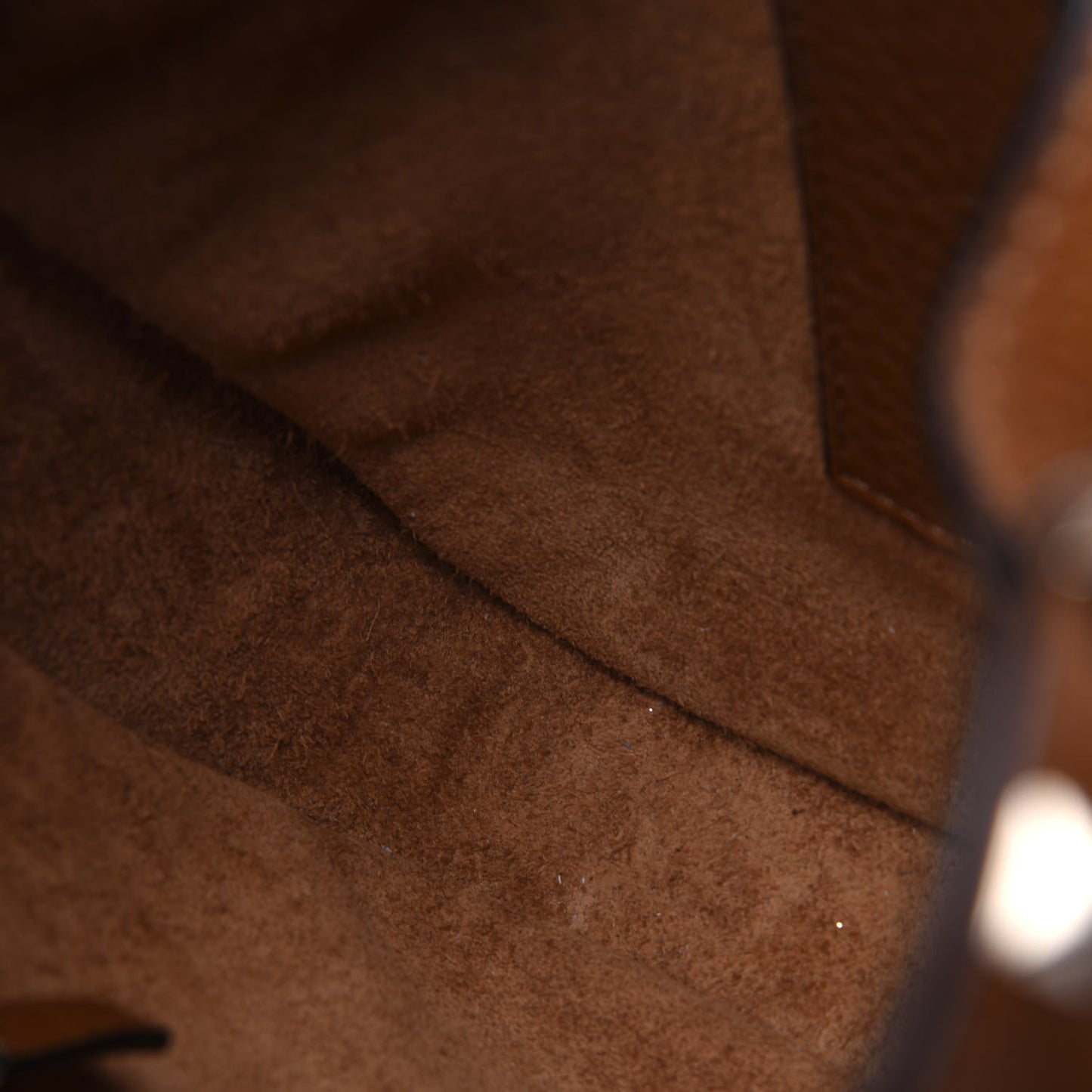 Grained Calfskin Rockstud Bucket Bag Bright Cognac