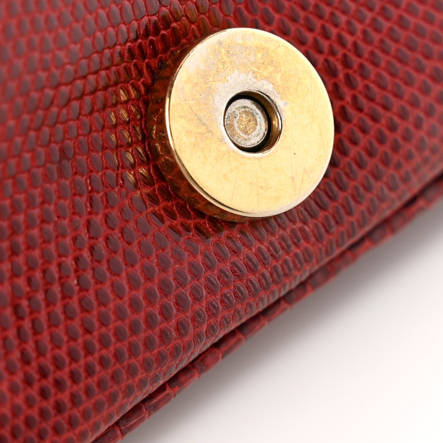 Lizard CC Mini Flap Bag Red