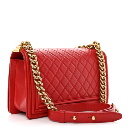 Chanel Lambskin Quilted Medium Boy Flap Red 3 of 10