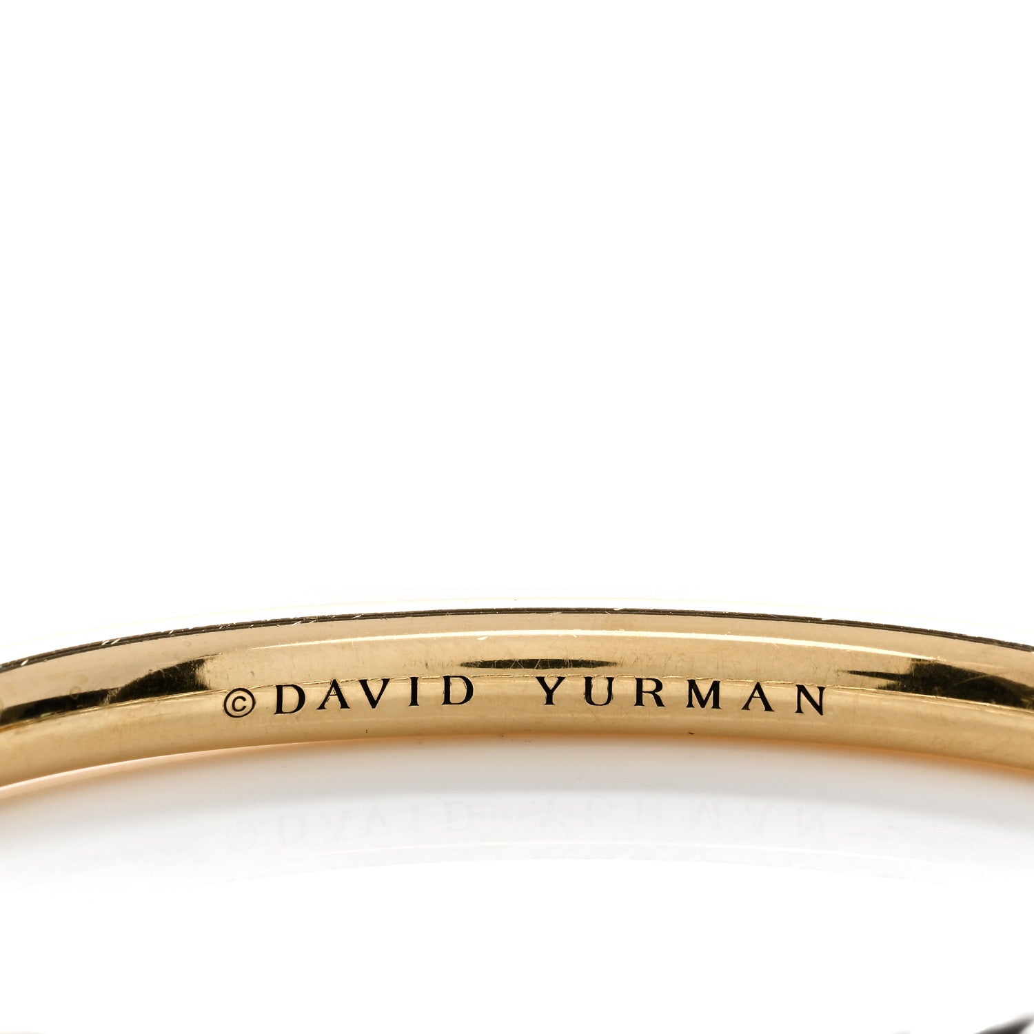 David Yurman 18K Yellow Gold Sterling Silver 6mm Sculpted Cable Bracelet 3 of 4