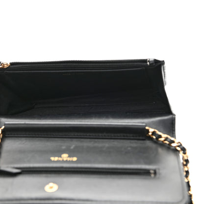 Chanel Lambskin Quilted Boy Wallet On Chain WOC Black 5 of 11