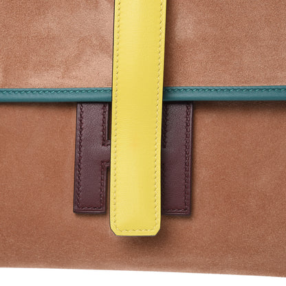 Hermes Veau Grizzly Swift Jige Elan 29 Clutch Malachite Bordeaux Lime Bleu Atoll Rose Azalee Capucine 9 of 9