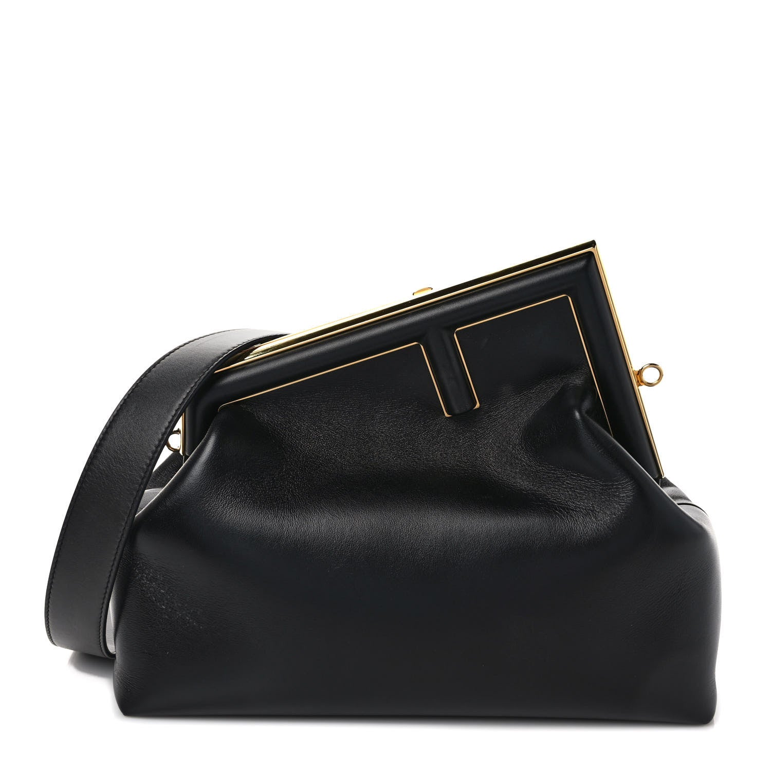 Fendi Shiny Nappa Medium Fendi First Black 1 of 10