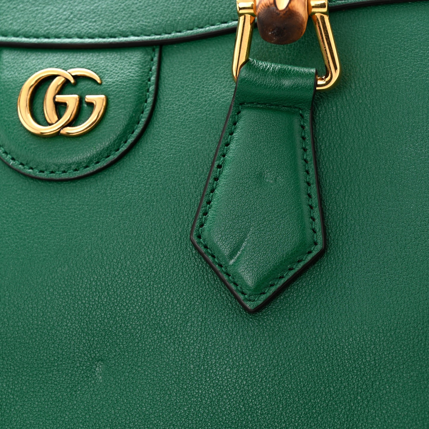 Wonka Grain Calfskin Small Diana Tote Bag Green Yellow Fluo