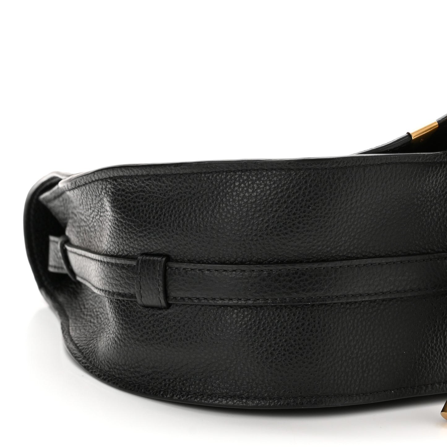 Calfskin Medium Marcie Round Crossbody Bag Black