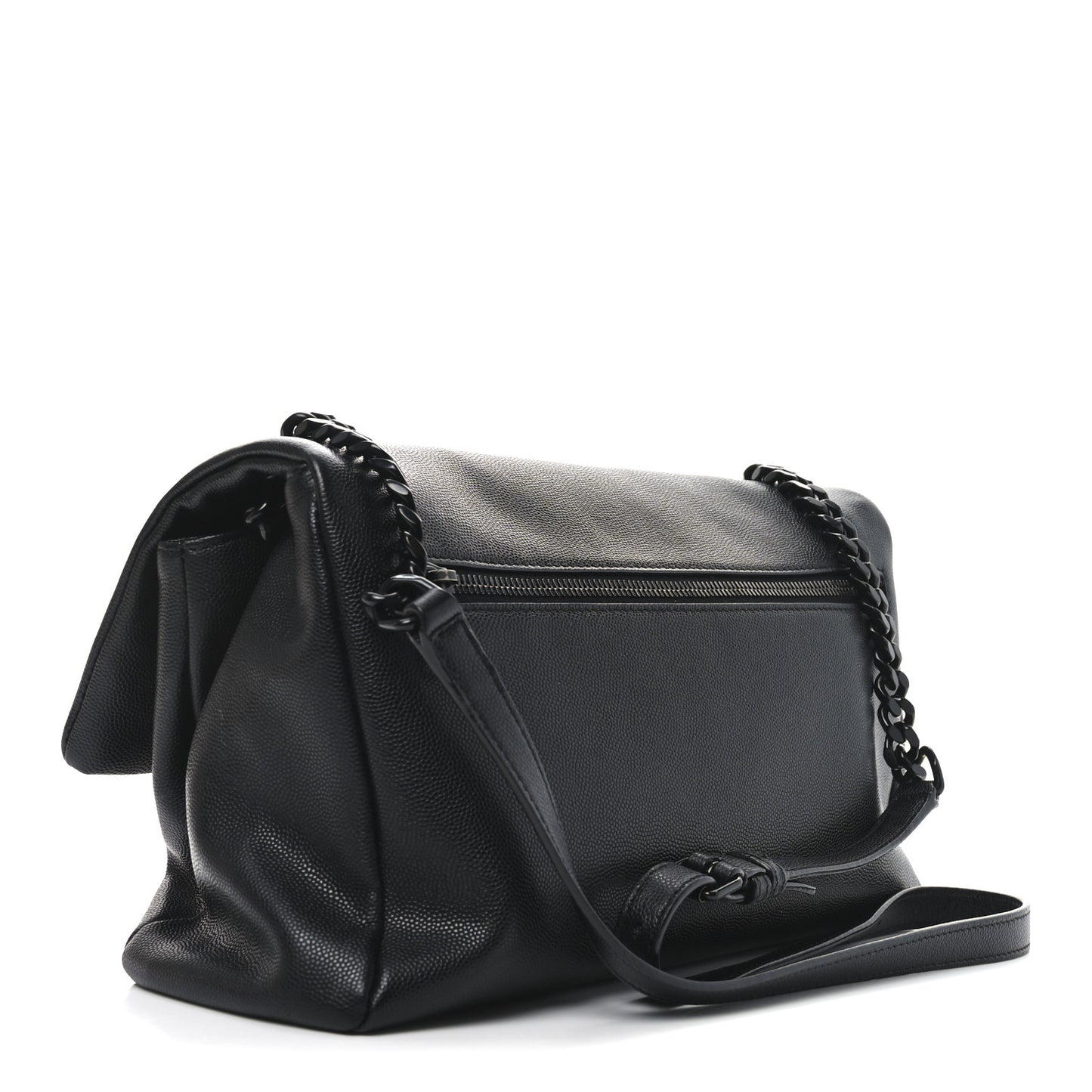 Grain De Poudre Medium West Hollywood Monogram Fold-Over Black