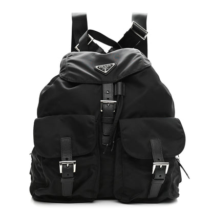 Prada Tessuto Nylon Saffiano Medium Backpack Black 1 of 9