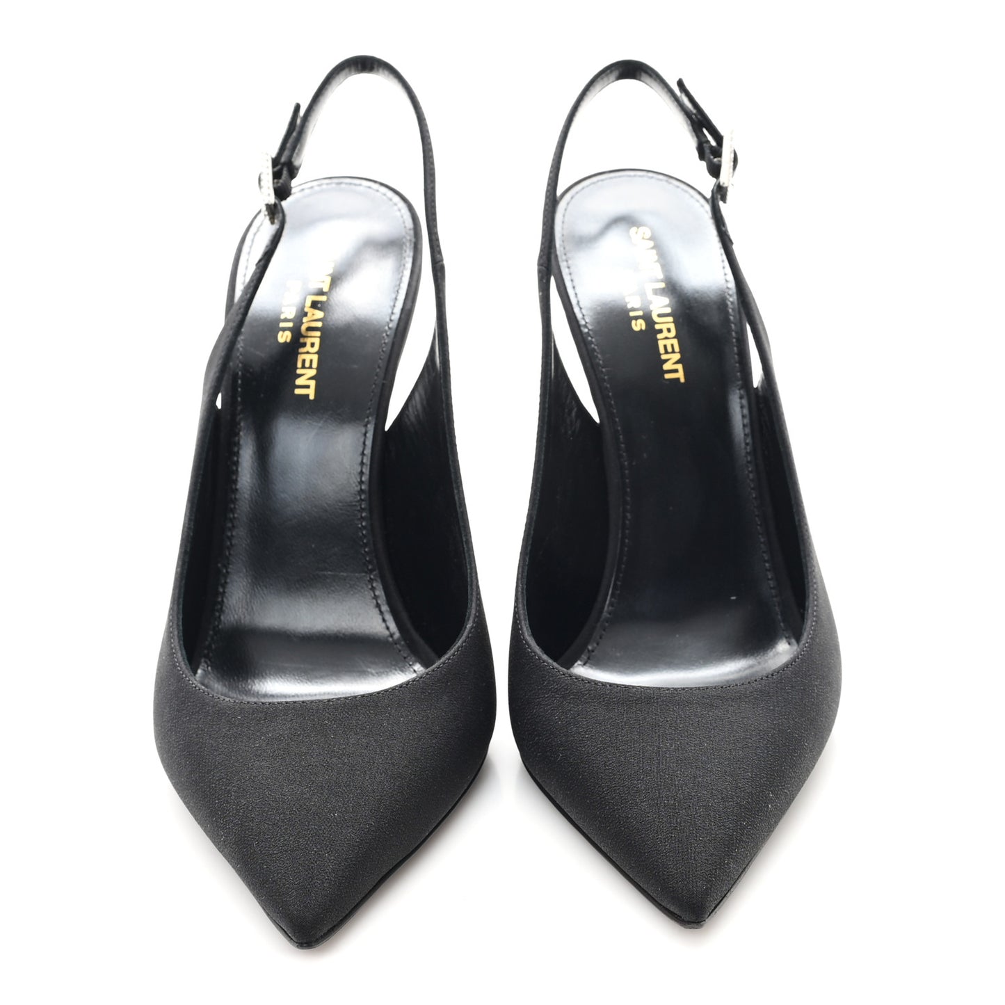Crepe Satin Crystal Opyum 110 Slingback Pump 39.5 Black