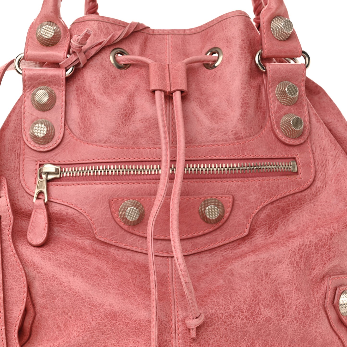 Agneau Giant 21 Silver Hardware Pompon Framboise