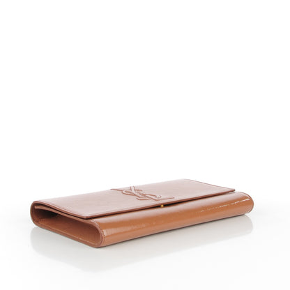 Saint Laurent Textured Patent Calfskin Monogram Large Belle De Jour Clutch Nude 4 of 7