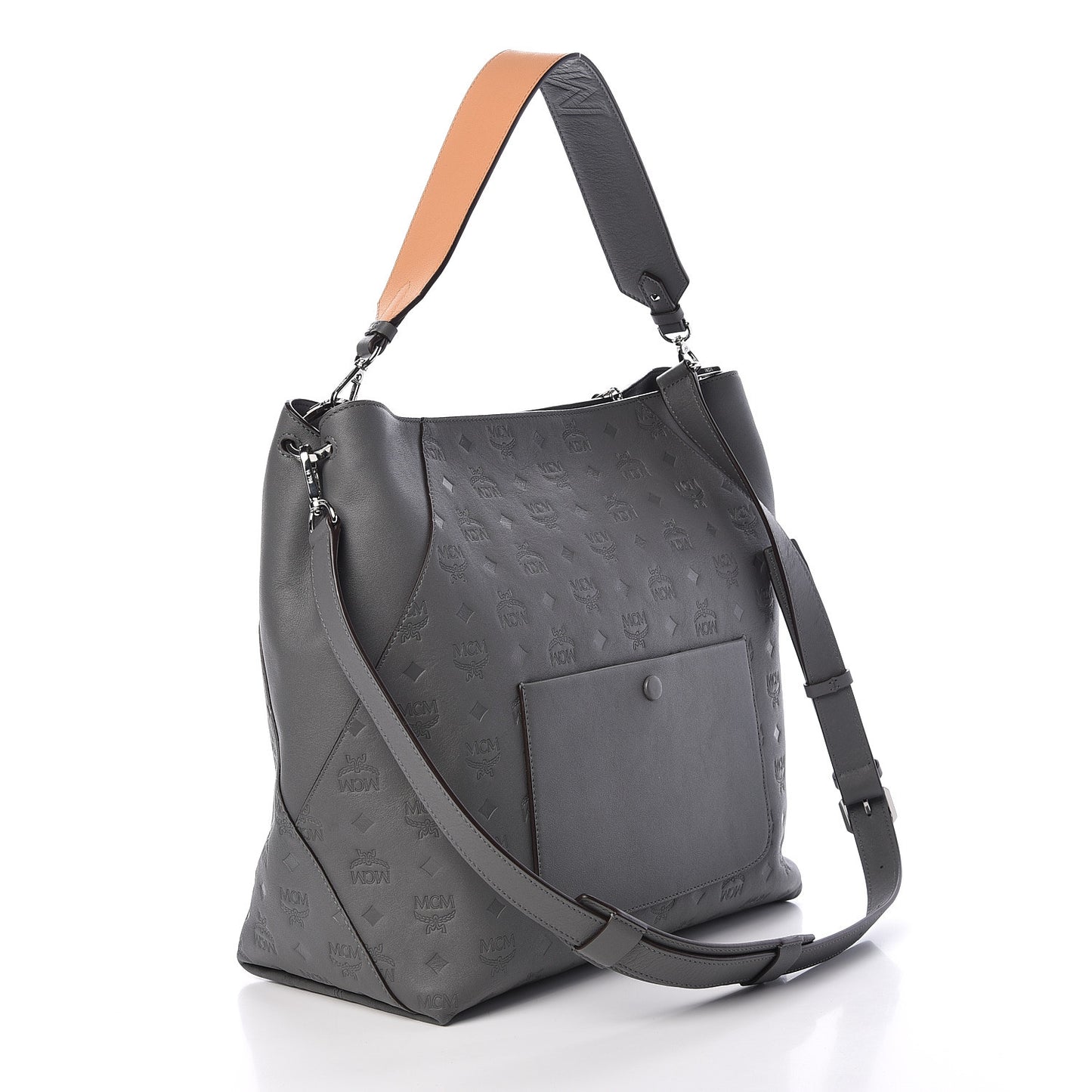 Calfskin Ottomar Monogram Large Klara Hobo Charcoal