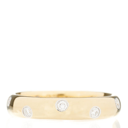 Tiffany 18K Yellow Gold Platinum Diamond 4mm Etoile Band Ring 54 6.75 1 of 3