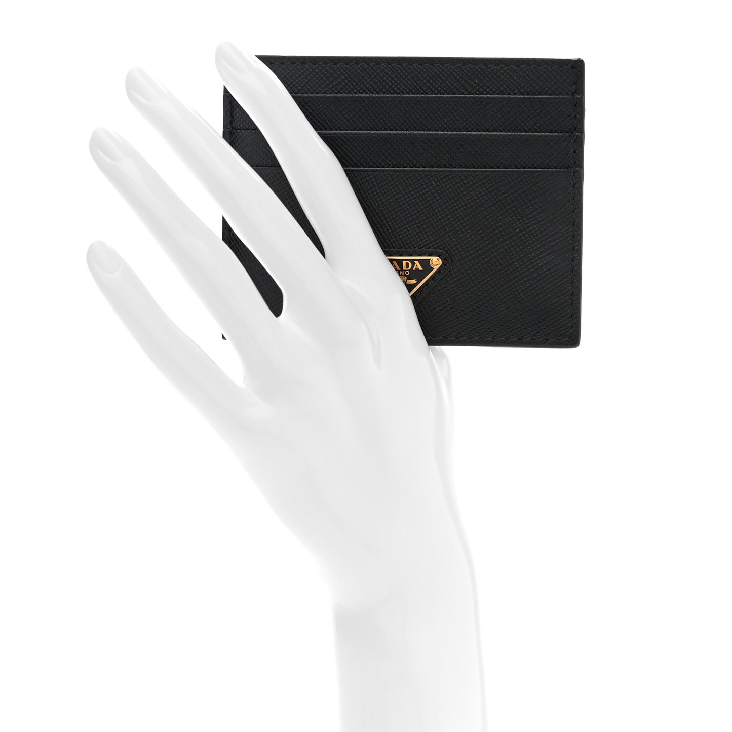 Saffiano Triangle Card Case Black