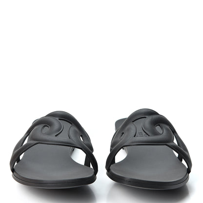Hermes Rubber Aloha Sandals 37 Black 2 of 9