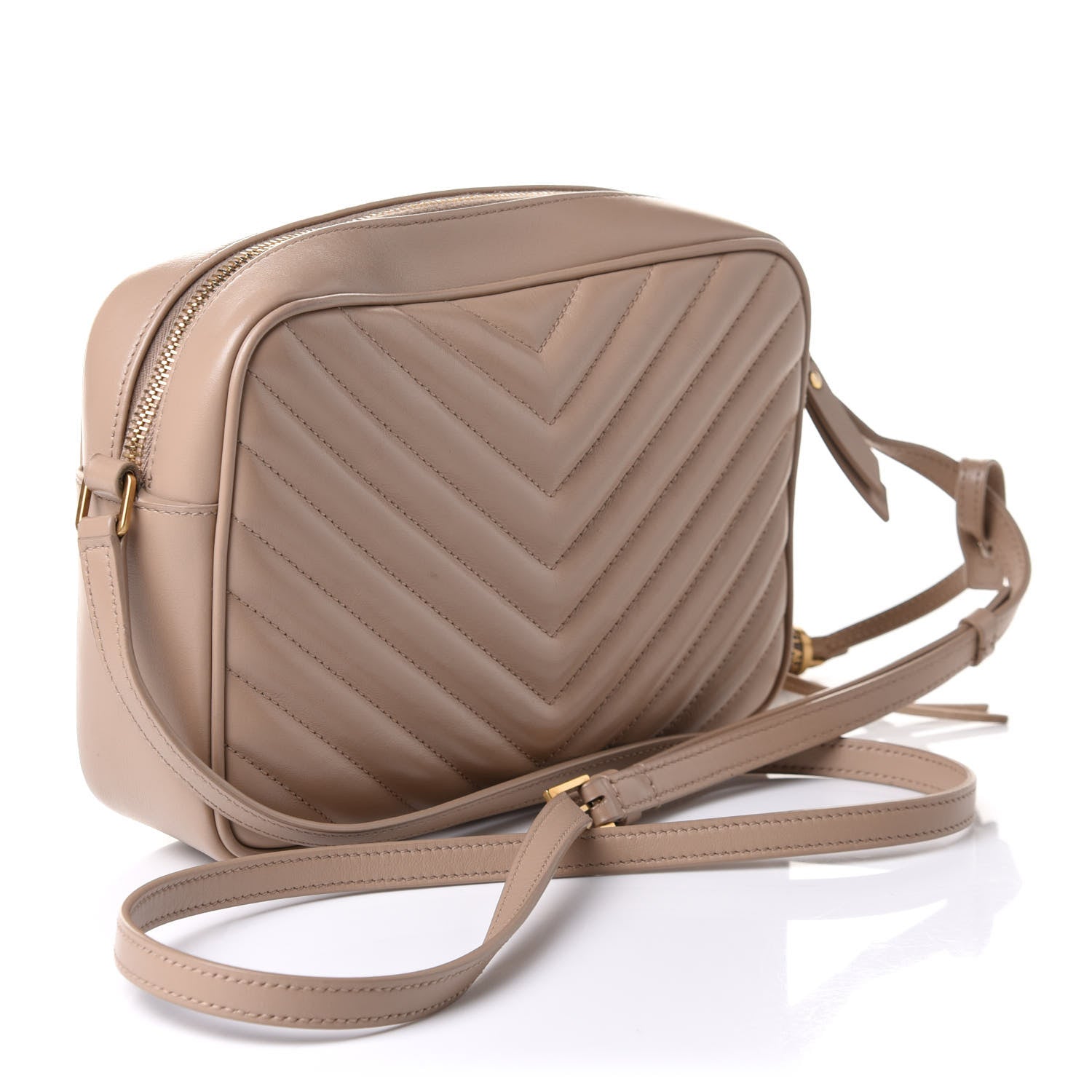Saint Laurent Calfskin Matelasse Monogram Lou Camera Bag Nude Powder 2 of 12