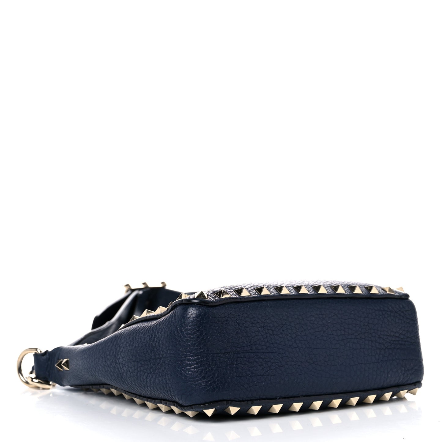 Pebbled Calfskin Mini Rockstud Flip-Lock Messenger Bag Marine