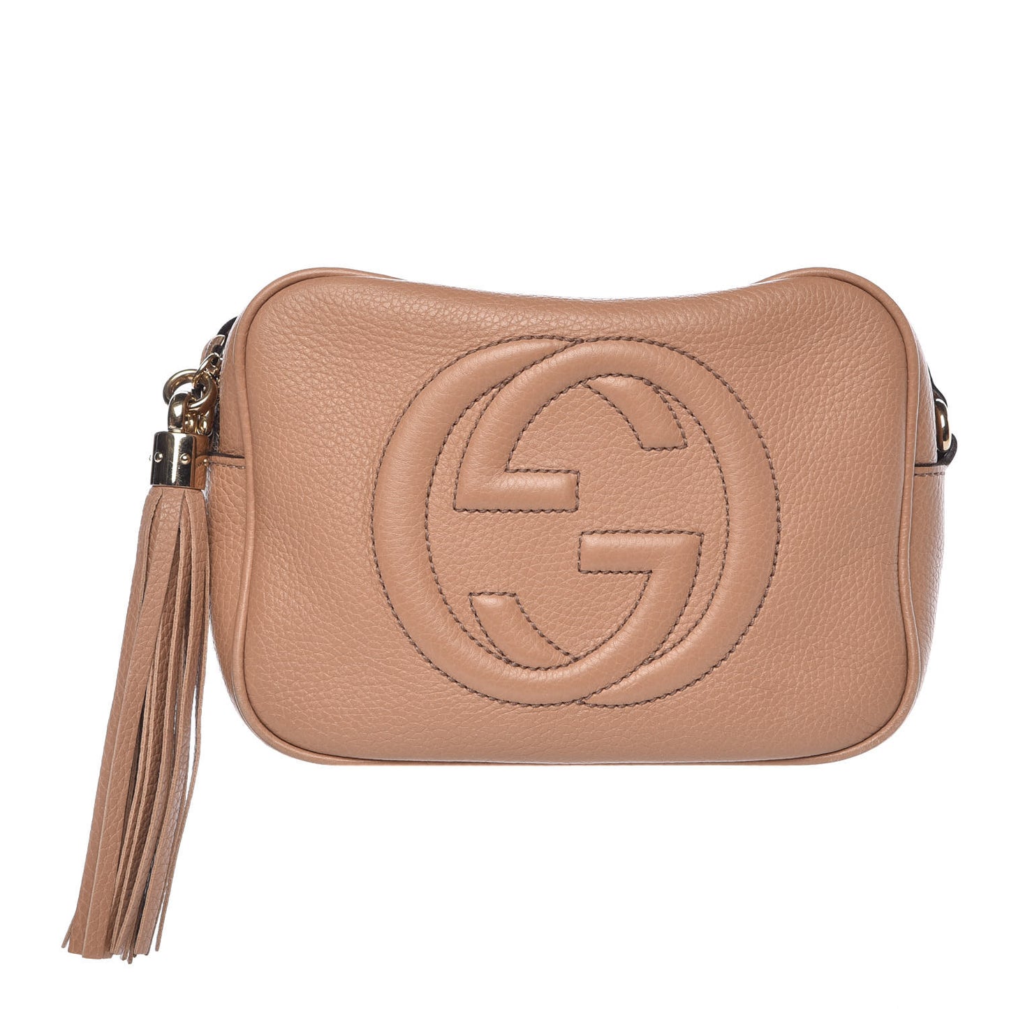 Pebbled Calfskin Small Soho Disco Bag Camelia