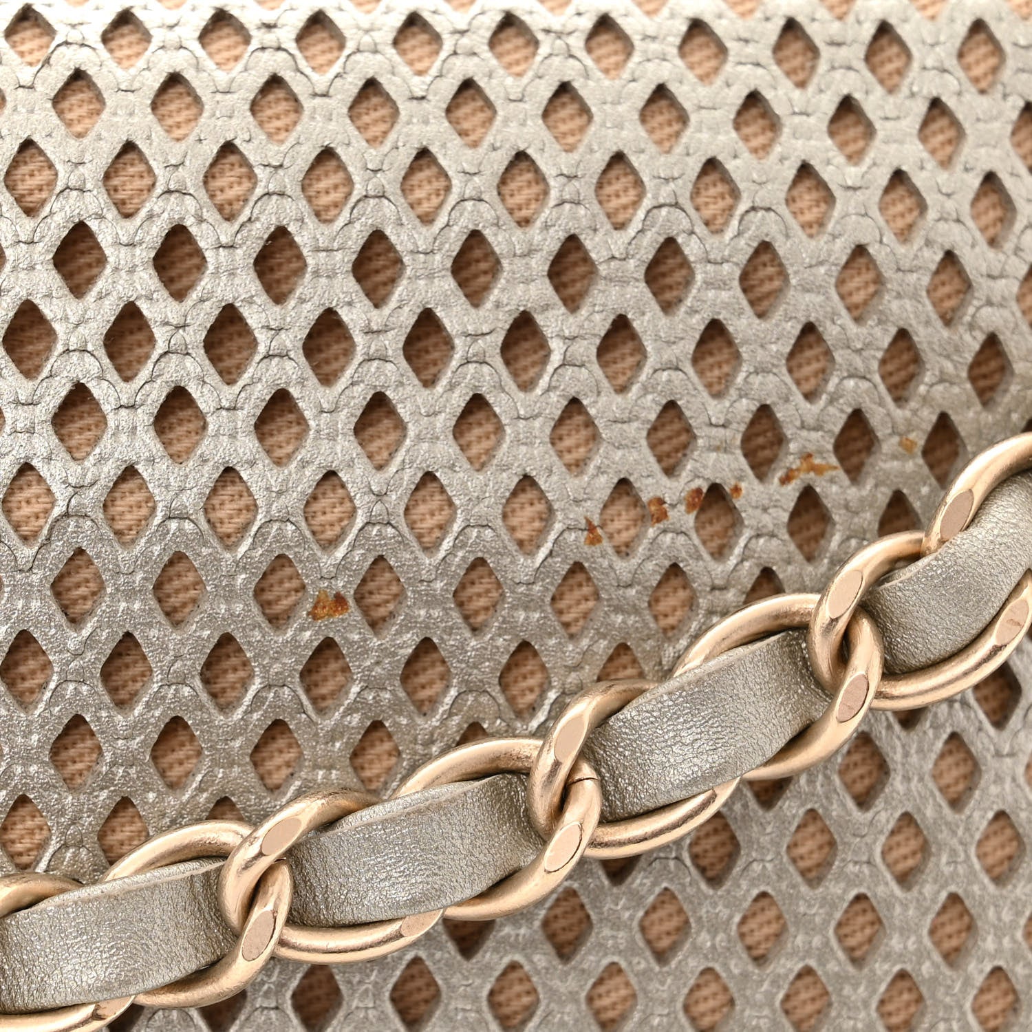 Chanel Perforated Calfskin Large Up In The Air Flap Light Gold 11 of 11