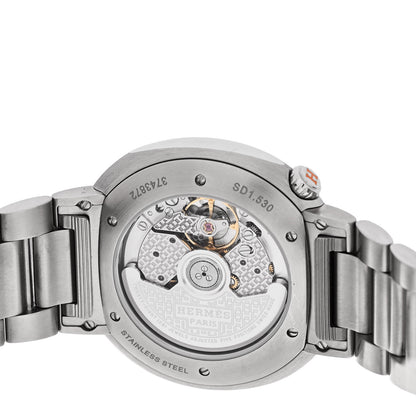 Hermes Stainless Steel Diamond Bezel 36mm Cut Automatic Watch 4 of 5