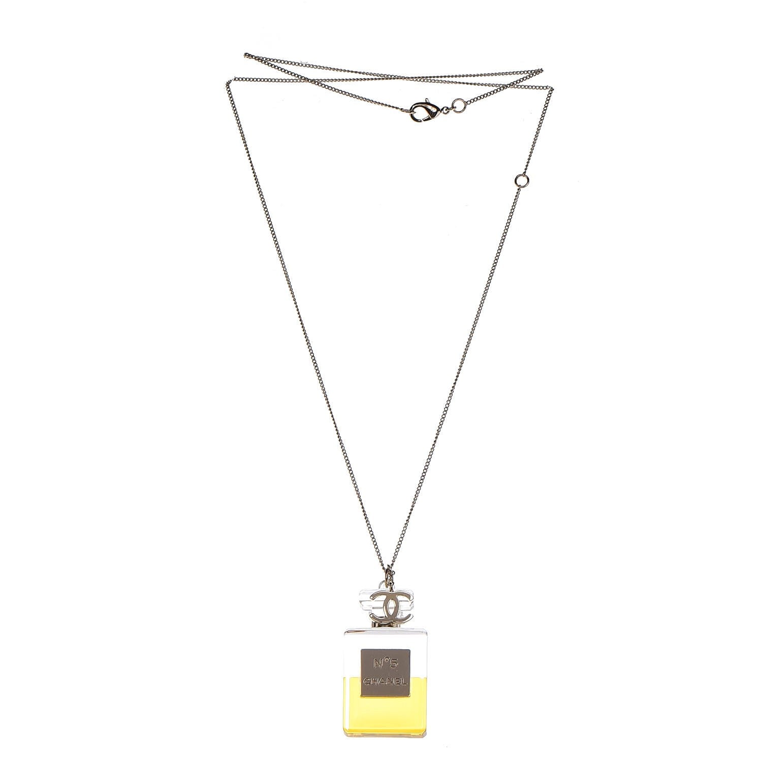 Chanel N°5 Perfume Bottle CC Necklace Gold 4 of 5