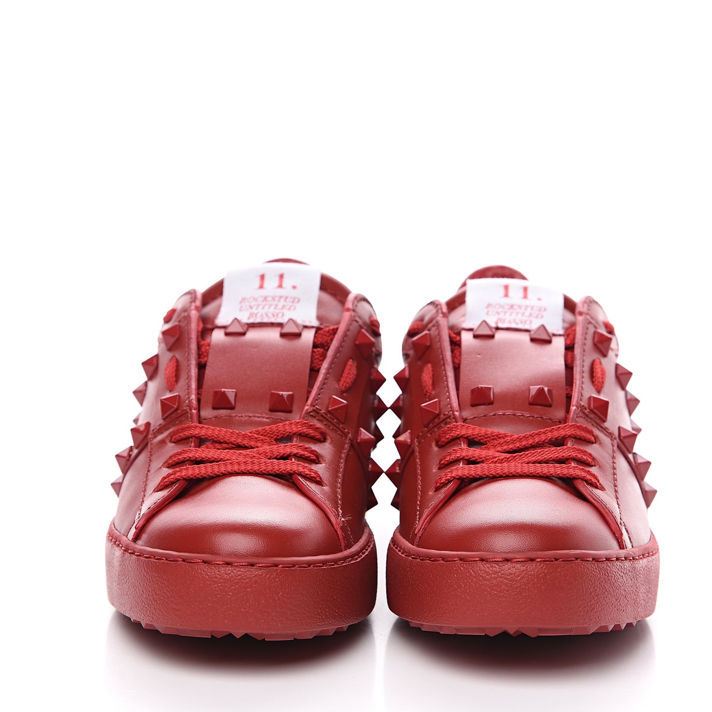 Calfskin Rockstud Untitled Open Sneakers 37.5 Red
