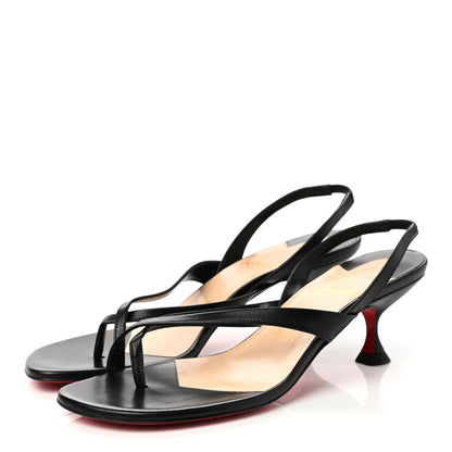 Christian Louboutin Kid Taralita 55 Thong Sandals 38.5 Black 2 of 9