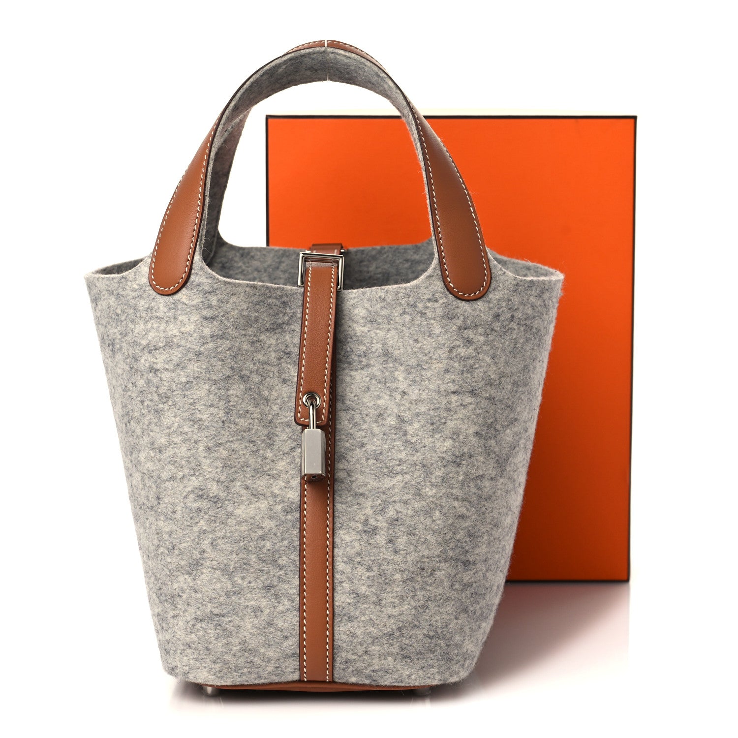 Hermes Feutre Swift Picotin Lock 18 PM Gris Clair Gold 10 of 10