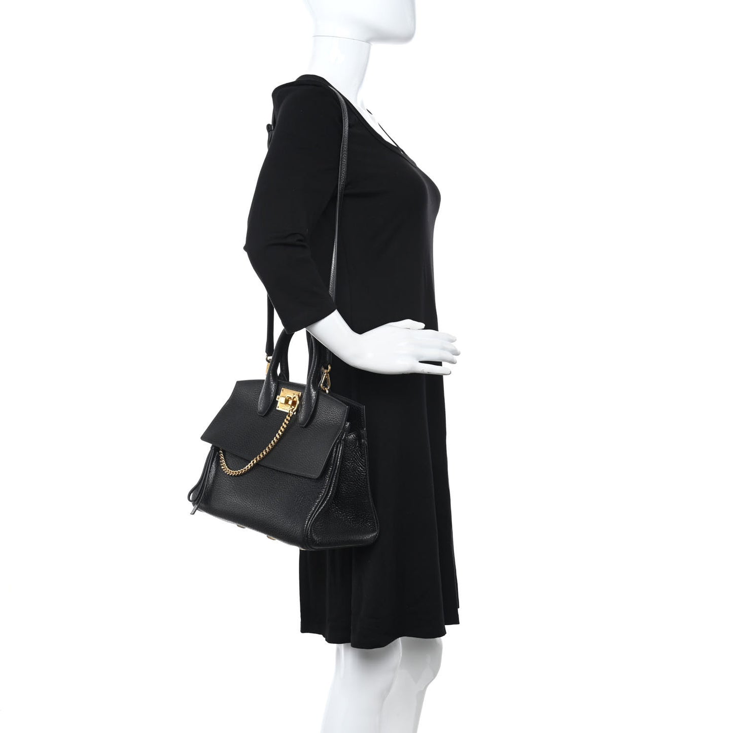 Hammered Calfskin Studio Rock Bag Black