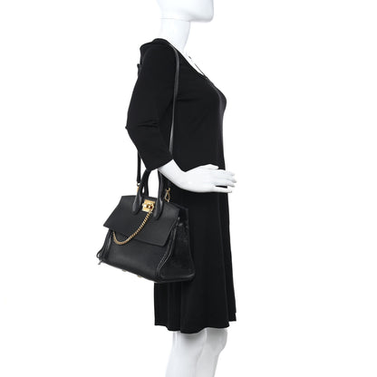Salvatore Ferragamo Hammered Calfskin Studio Rock Bag Black 2 of 10
