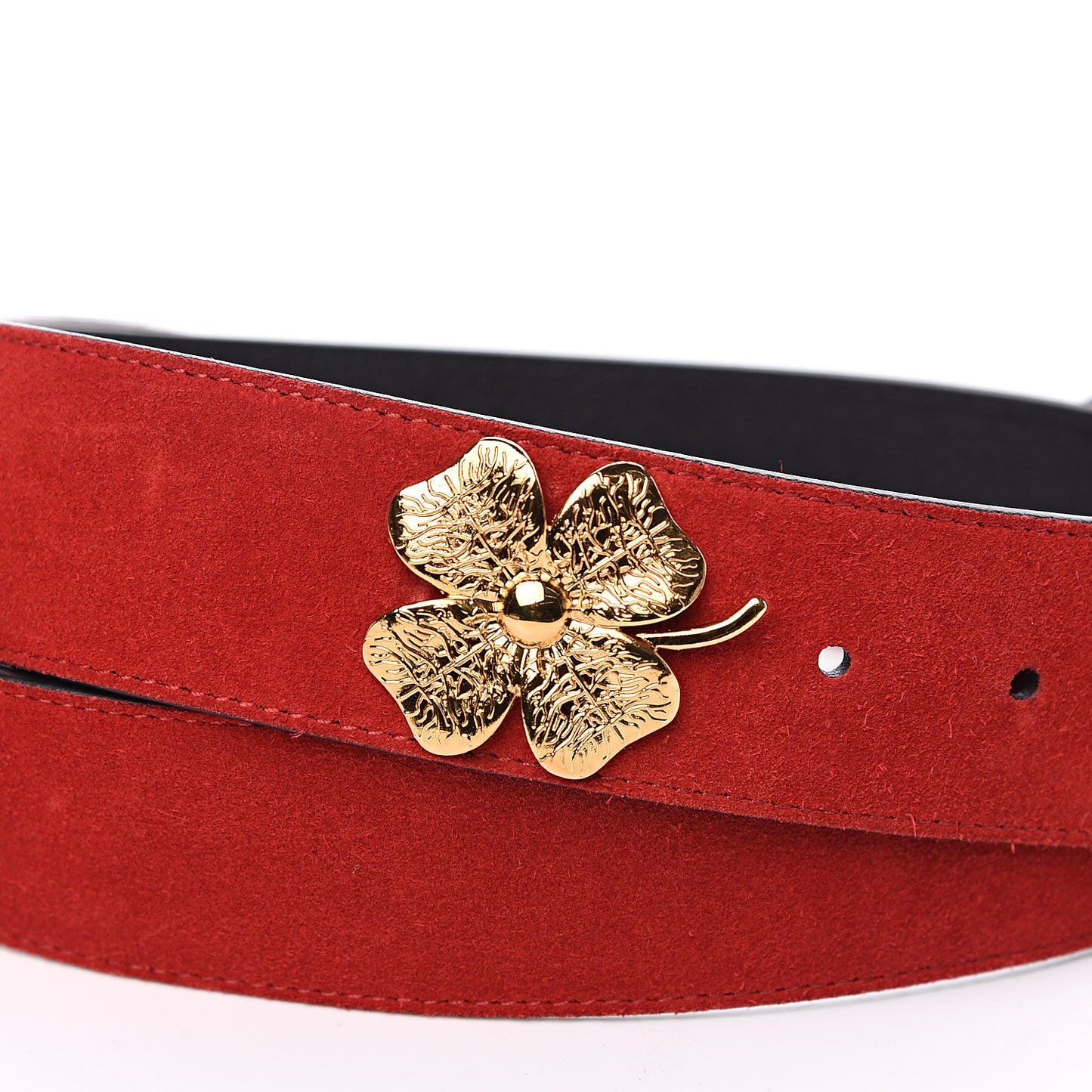 Suede Calfskin Marmont Clover Belt 85 34 Red