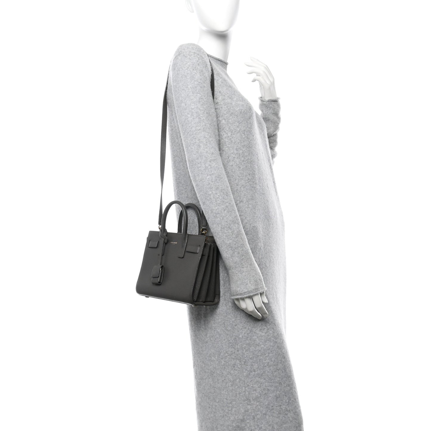 Grained Calfskin Nano Sac De Jour Coal