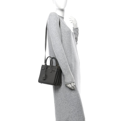 Saint Laurent Grained Calfskin Nano Sac De Jour Coal 2 of 14