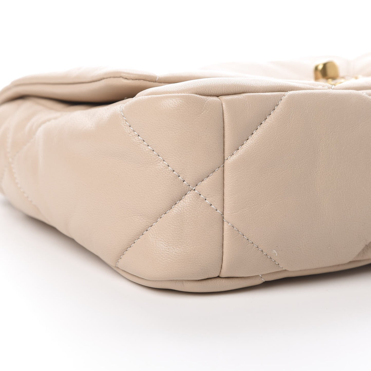 Lambskin Quilted Medium 19 Flap Light Beige