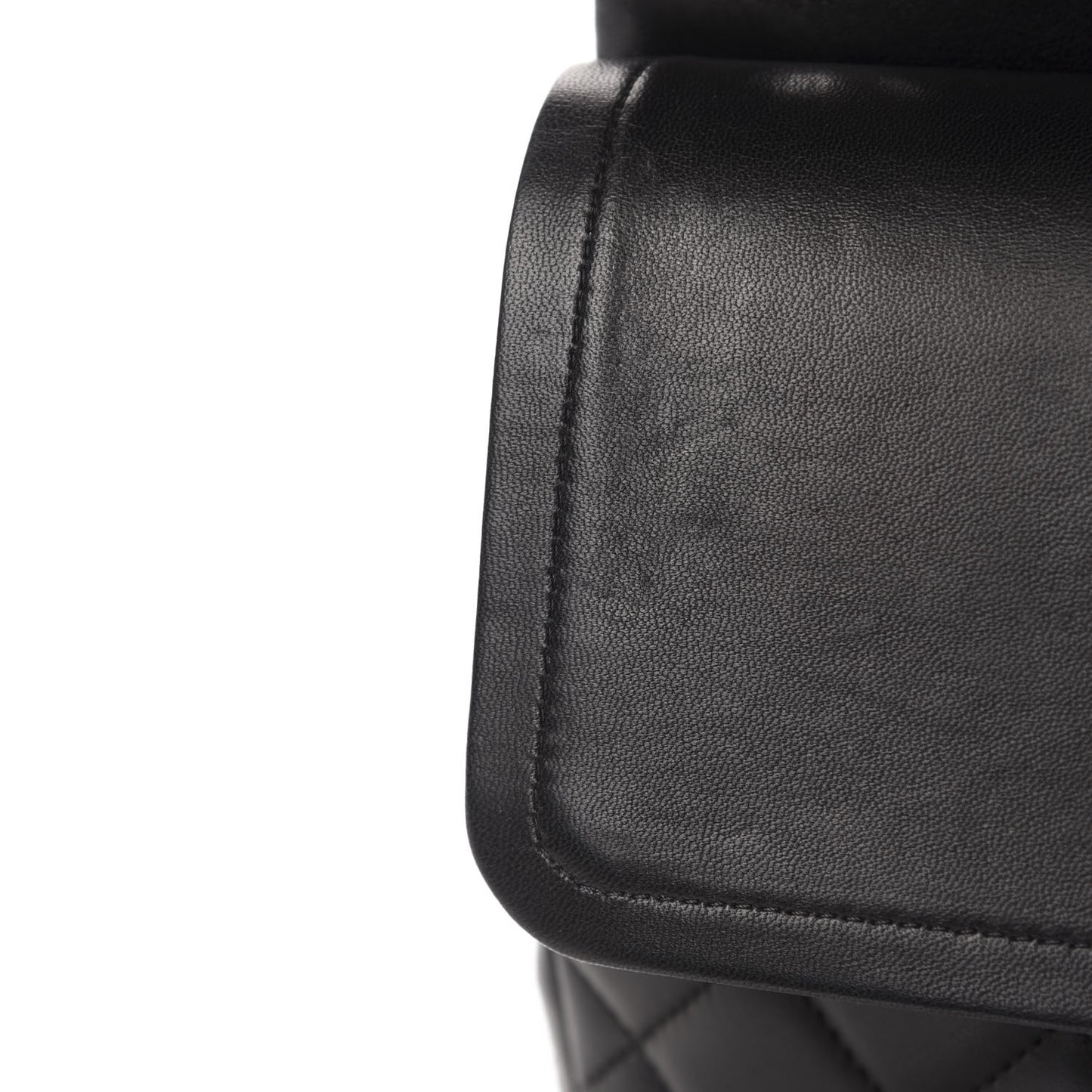 Lambskin Quilted Jumbo Double Flap Black