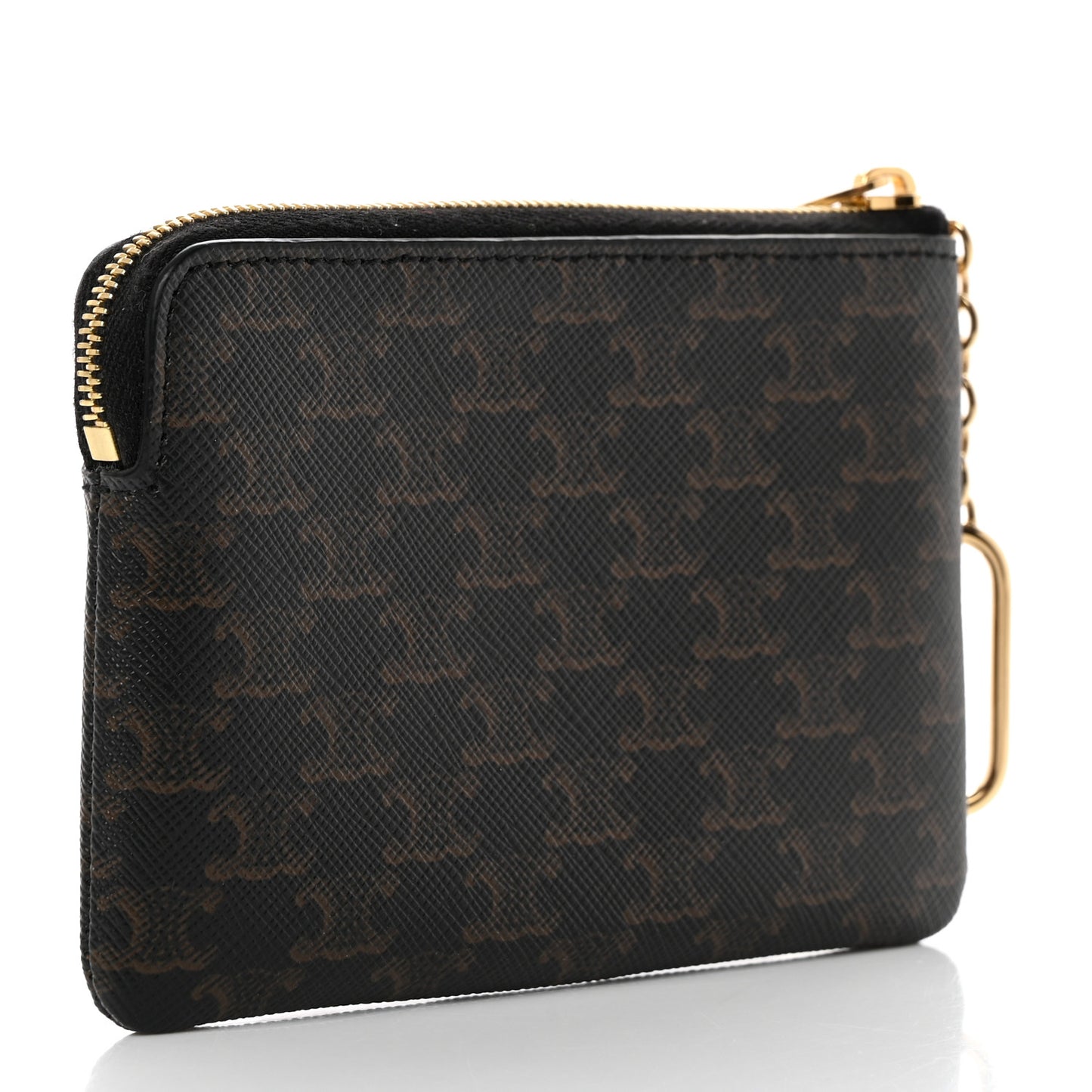 Triomphe Canvas Zipped Coin Purse Black